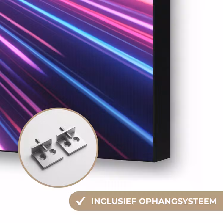 Lichtsnelheid - Ruimte - Roze - Paars Textielframe zwart klein -USP_ophangsysteemNL