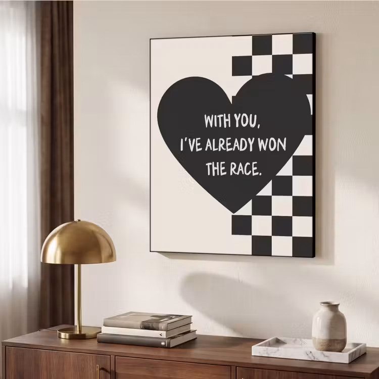 Liefde - Beige - Race Textielframe - compleet frame klein -sfeer3
