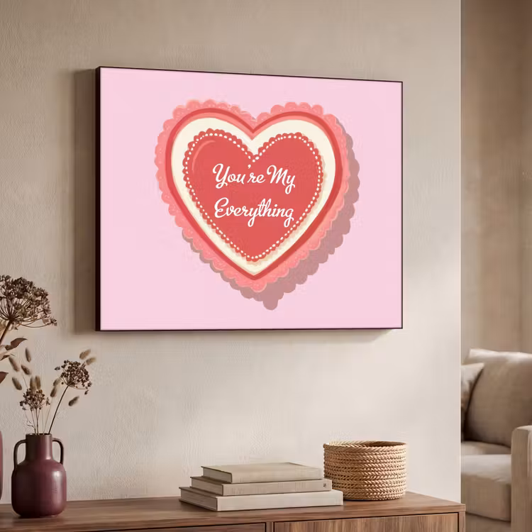 Liefde - Hart - Valentijn Textielframe - compleet frame klein -sfeer3