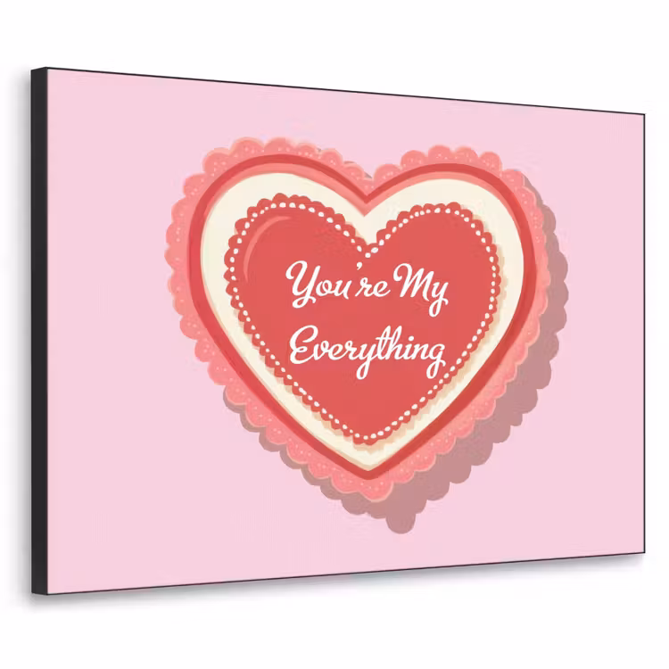 Liefde - Hart - Valentijn Textielframe zwart klein -3d