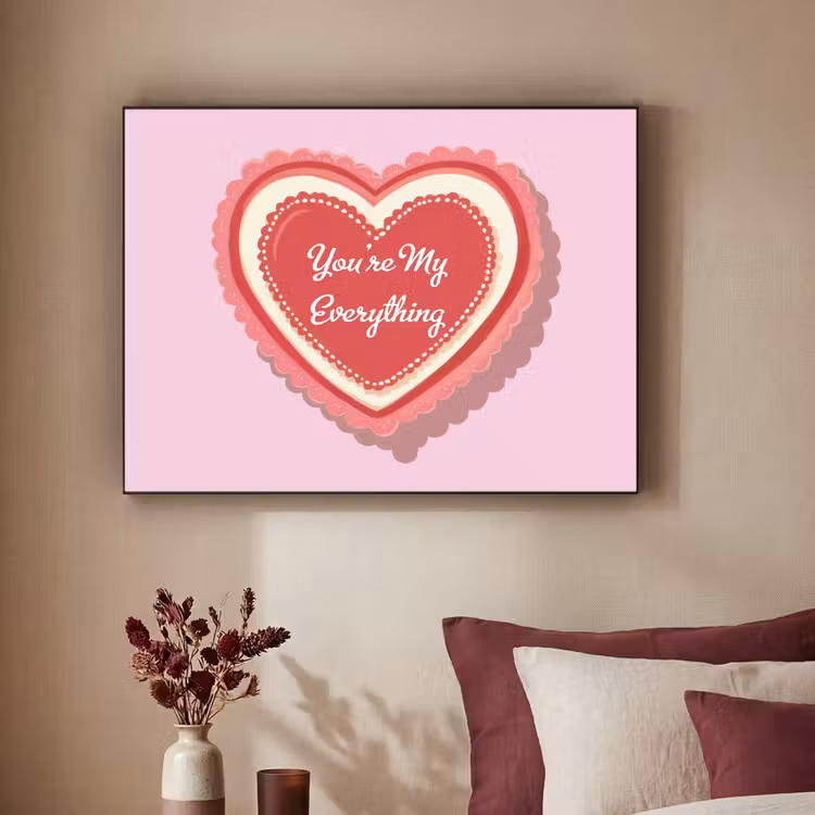Liefde - Hart - Valentijn Textielframe - compleet frame klein -sfeer1