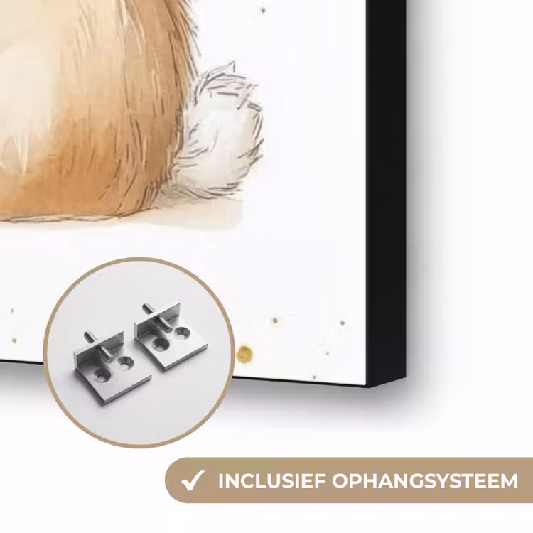 Liefde - Rood - konijn Textielframe zwart klein -USP_ophangsysteemNL