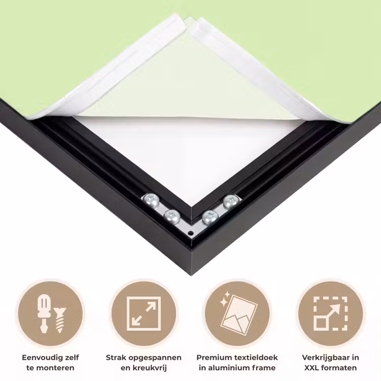 Light - Lime - Groen Textielframe zwart klein 947 -USP_feed_closeupNL