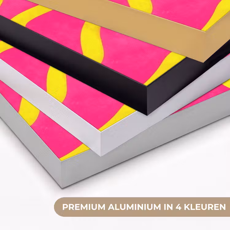 Lijn - Geel - Abstract Textielframe zwart klein -USP_kleurenNL