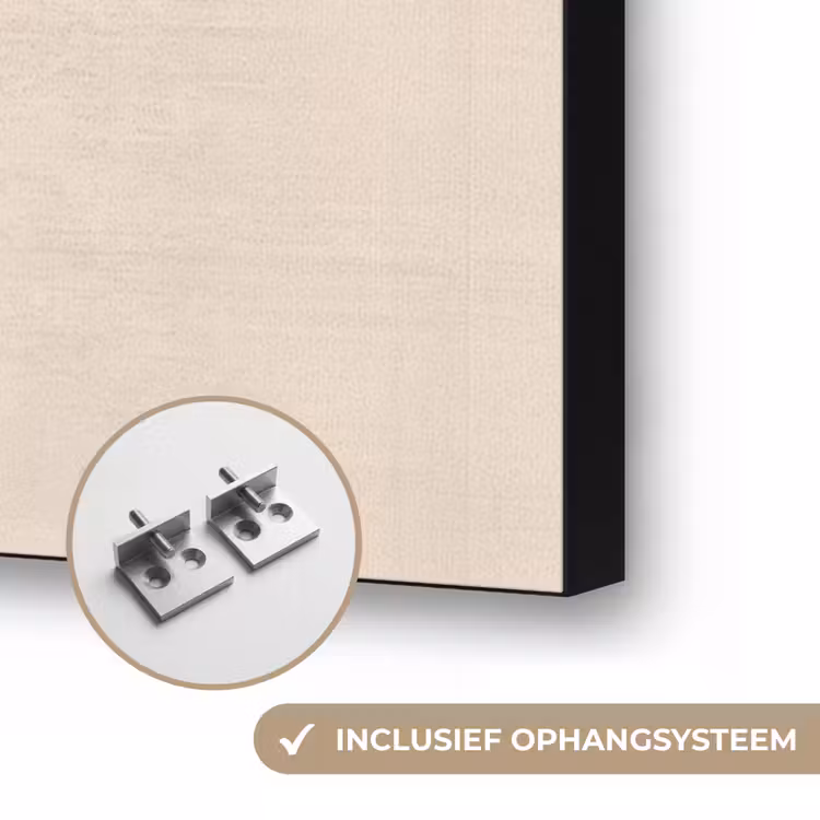 Lijnen - Abstract - Golvend - Zwart Textielframe zwart klein -USP_ophangsysteemNL