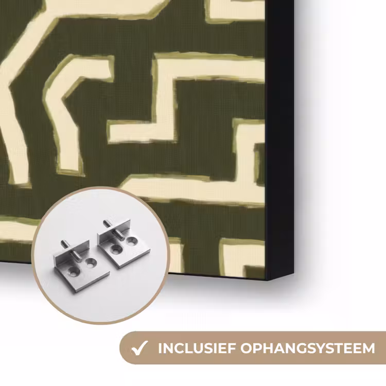 Lijnen - Abstract - Groen Textielframe zwart klein 947 -USP_ophangsysteemNL