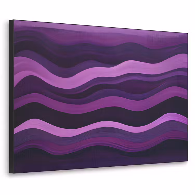 Lijnen - Golven - Paars - Abstract Textielframe zwart klein -3d