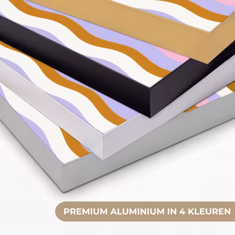 lijnen - Golven - Pastelkleuren - Patroon Textielframe zwart klein -USP_kleurenNL