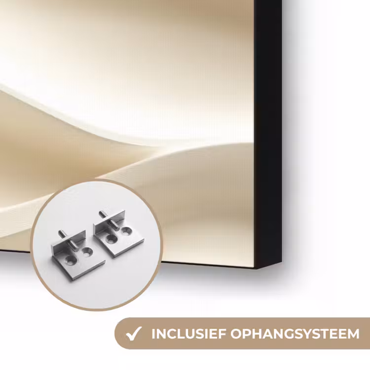 Lijnen - Golvend - Crème Textielframe zwart klein 947 -USP_ophangsysteemNL