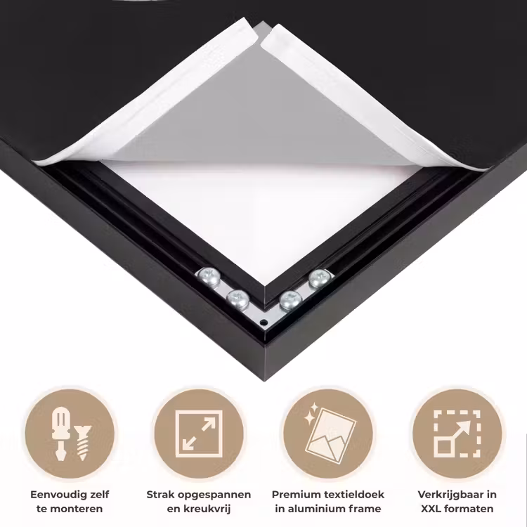 Lijnen - Illustratie - Wit Textielframe zwart klein -USP_feed_closeupNL