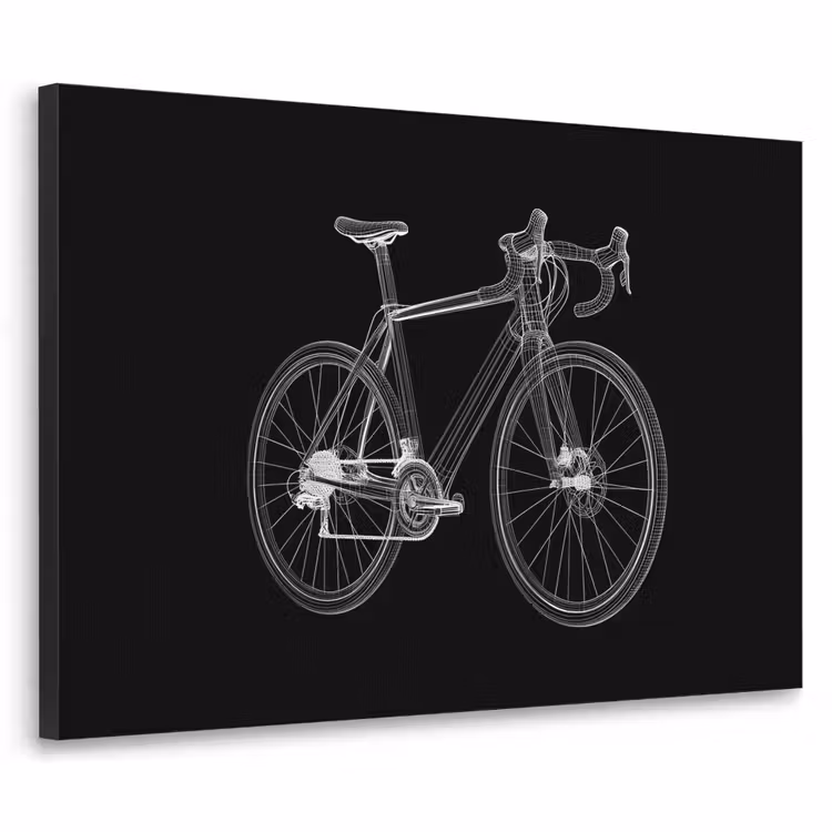 Lijnen - Illustratie - Wit Textielframe zwart klein -3d