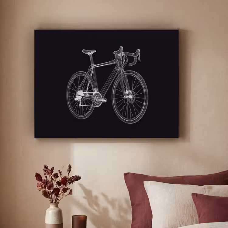 Lijnen - Illustratie - Wit Textielframe zwart klein -sfeer1