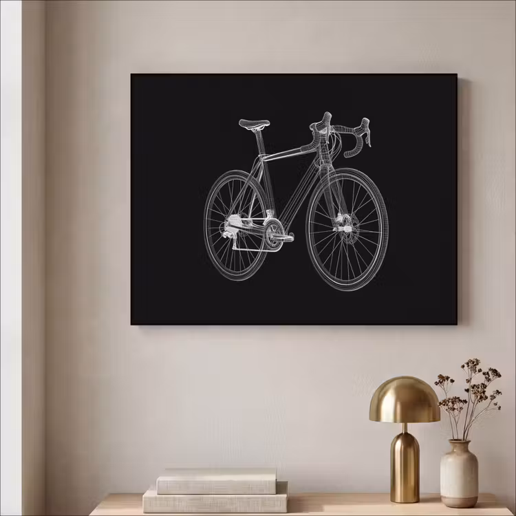 Lijnen - Illustratie - Wit Textielframe zwart klein -sfeer2
