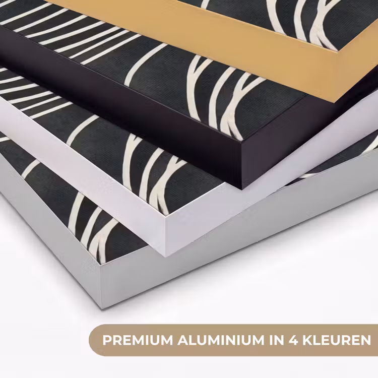 Lijnen - Patroon - Abstract - Wit Textielframe zwart klein -USP_kleurenNL