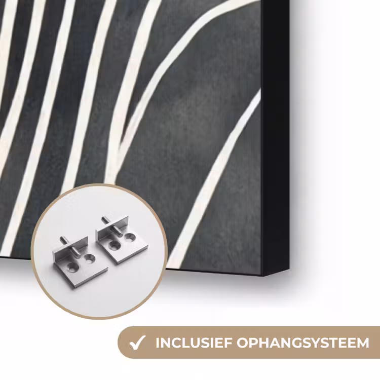 Lijnen - Patroon - Abstract - Wit Textielframe zwart klein -USP_ophangsysteemNL