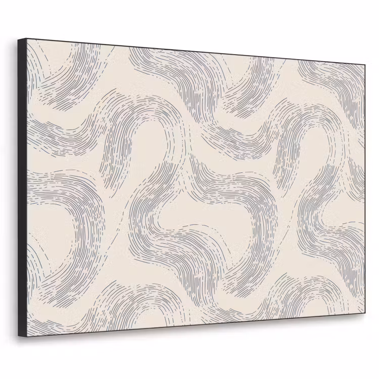 Lijnen - Patroon - Beige - Minimalistisch Textielframe zwart klein 947 -3d