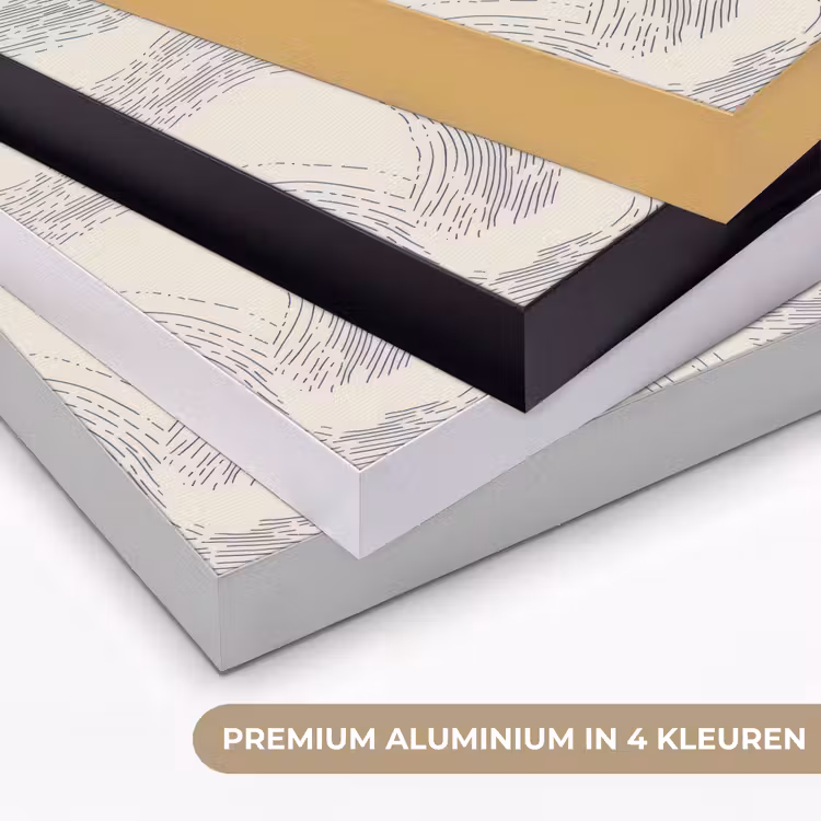 Lijnen - Patroon - Beige - Minimalistisch Textielframe zwart klein 947 -USP_kleurenNL