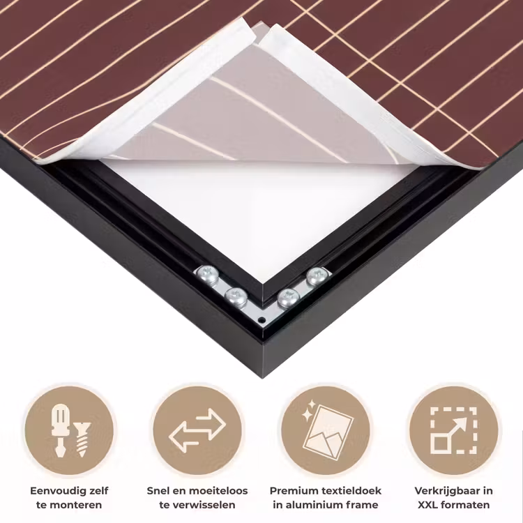Lijnen - Patroon - Bordeaux Textielframe zwart klein 947 -USP_closeupNL