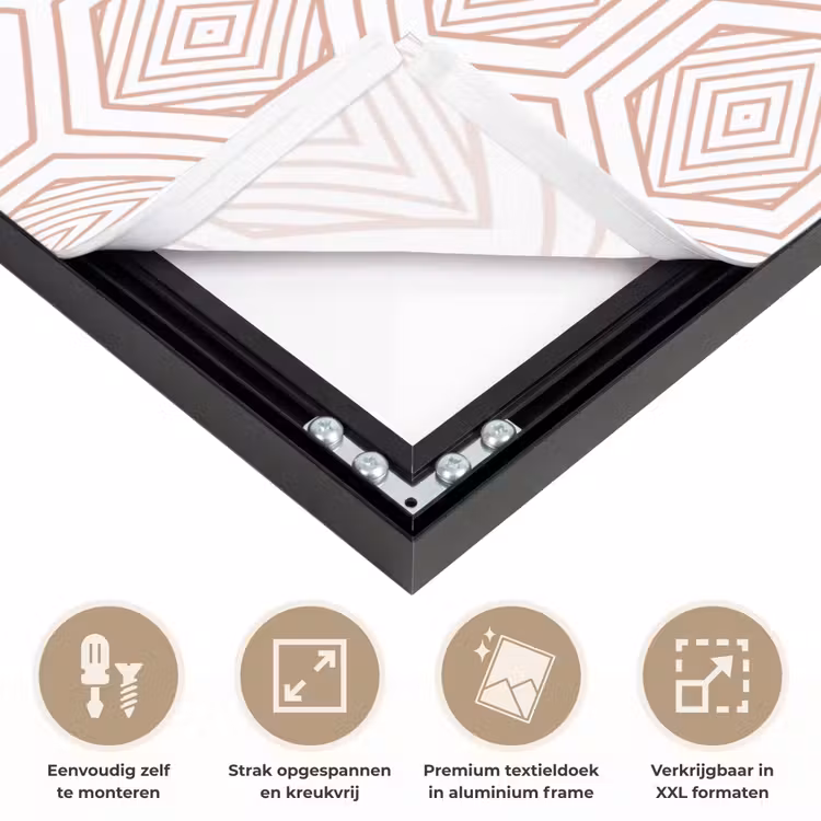 Lijnen - Patroon - Symmetrisch Textielframe zwart klein 947 -USP_feed_closeupNL