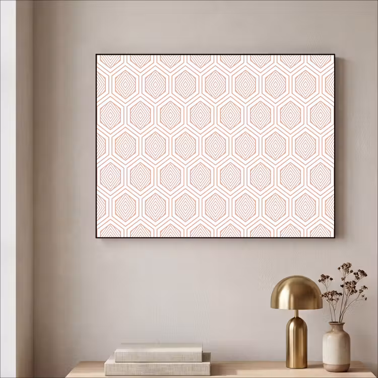 Lijnen - Patroon - Symmetrisch Textielframe zwart klein 947 -sfeer2
