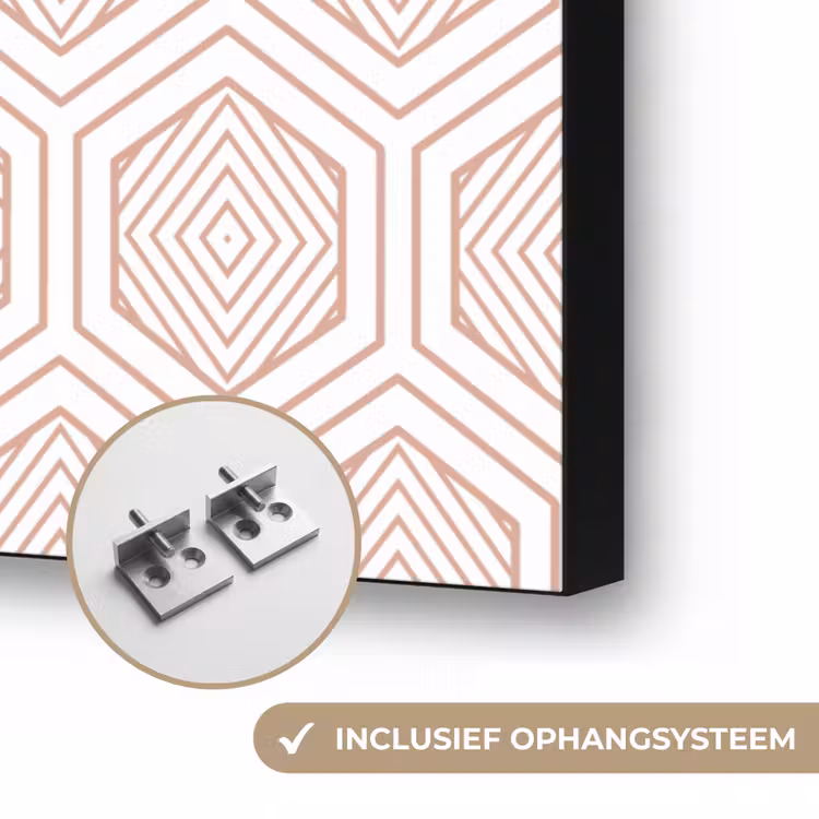 Lijnen - Patroon - Symmetrisch Textielframe zwart klein 947 -USP_ophangsysteemNL
