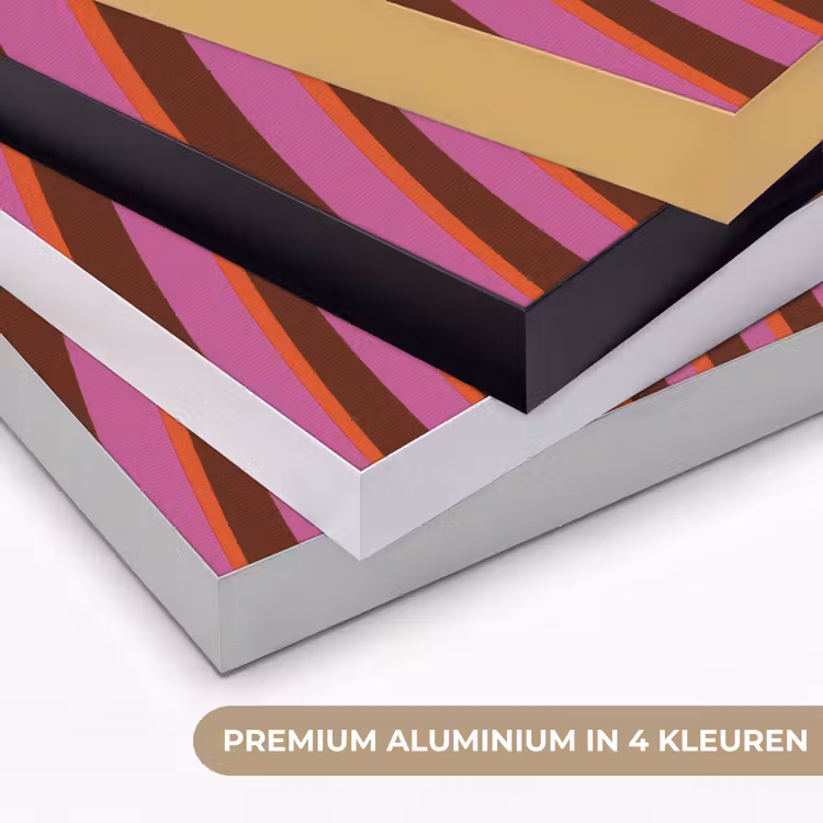 Lijnen - Rood - Beweging Textielframe zwart klein -USP_kleurenNL