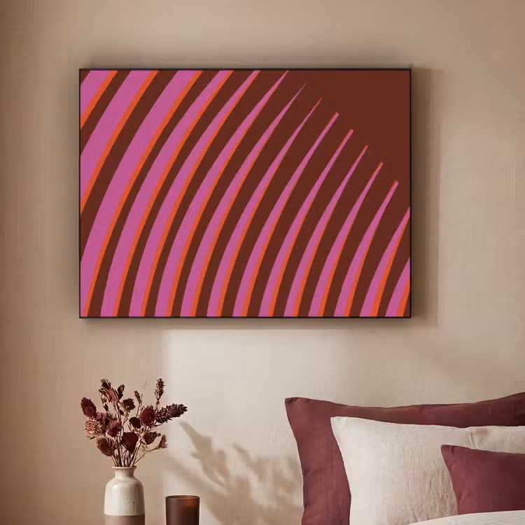 Lijnen - Rood - Beweging Textielframe - compleet frame klein -sfeer1