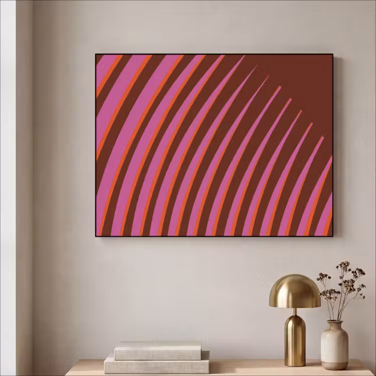 Lijnen - Rood - Beweging Textielframe - compleet frame klein -sfeer2