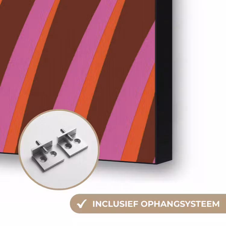 Lijnen - Rood - Beweging Textielframe zwart klein -USP_ophangsysteemNL