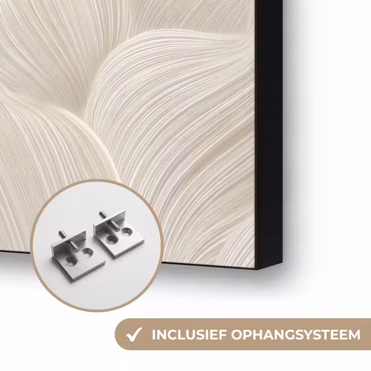 Lijnen - Waaier - Beige Textielframe zwart klein 947 -USP_ophangsysteemNL