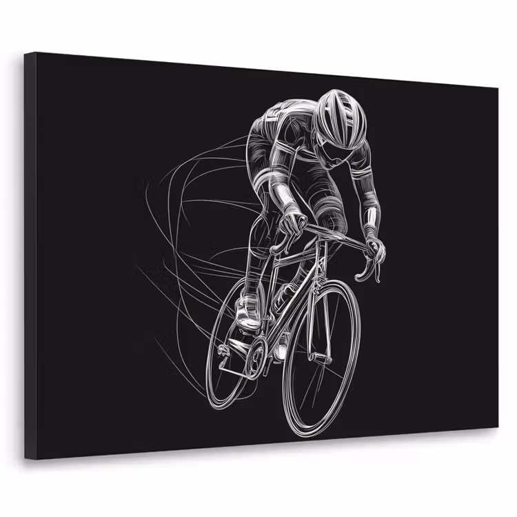 Lijntekening - Wit - Wielrennen - Snelheid Textielframe - compleet frame klein -3d