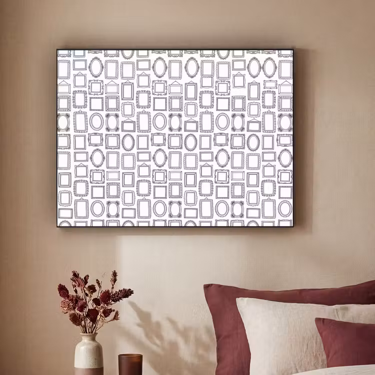 Lijsten - Patroon - Decoratie - Schets - Zwart-wit Textielframe zwart klein -sfeer1
