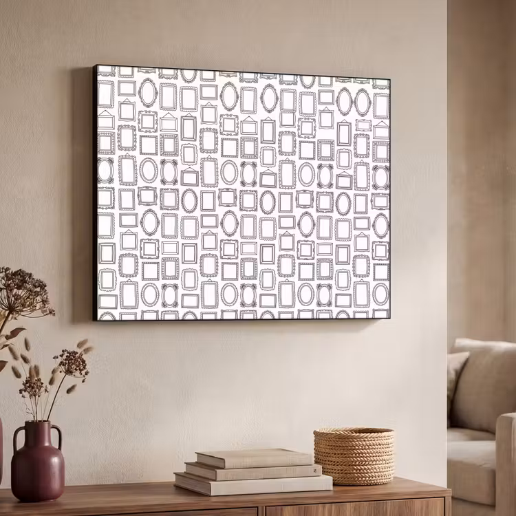 Lijsten - Patroon - Decoratie - Schets - Zwart-wit Textielframe zwart klein -sfeer3