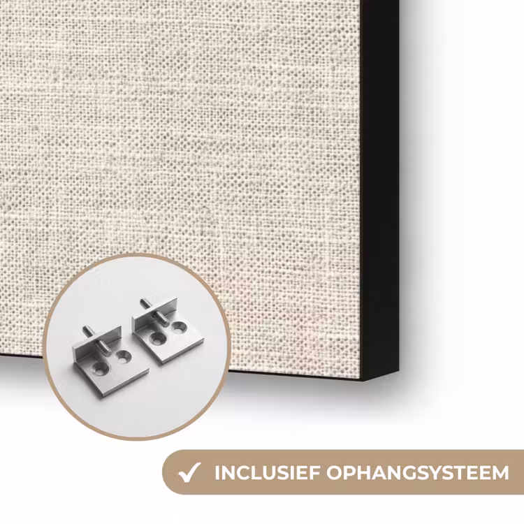 Linnen - Textuur - Beige Textielframe zwart klein 947 -USP_ophangsysteemNL