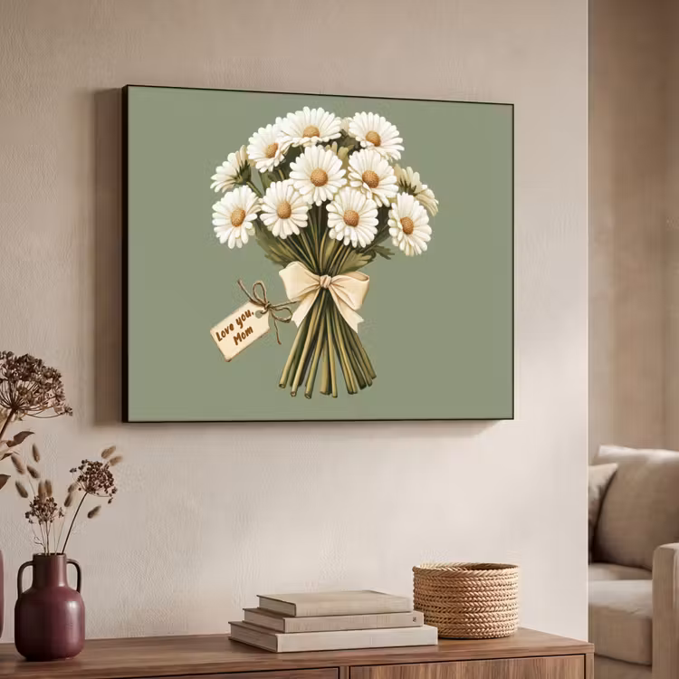 Lint - Boeket - Groen - Quote Textielframe zwart klein -sfeer3