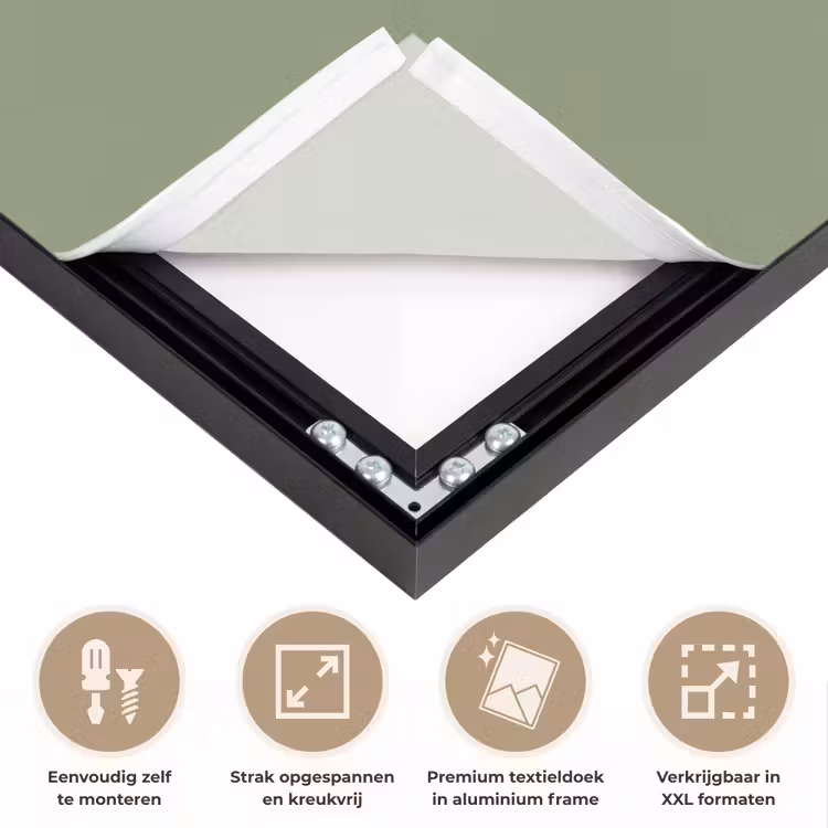 Lint - Boeket - Groen - Quote Textielframe zwart klein -USP_feed_closeupNL