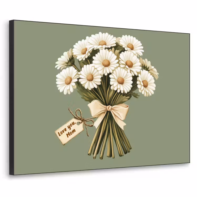 Lint - Boeket - Groen - Quote Textielframe zwart klein -3d