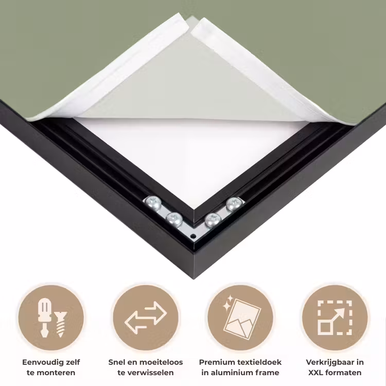 Lint - Boeket - Groen - Quote Textielframe zwart klein -USP_closeupNL