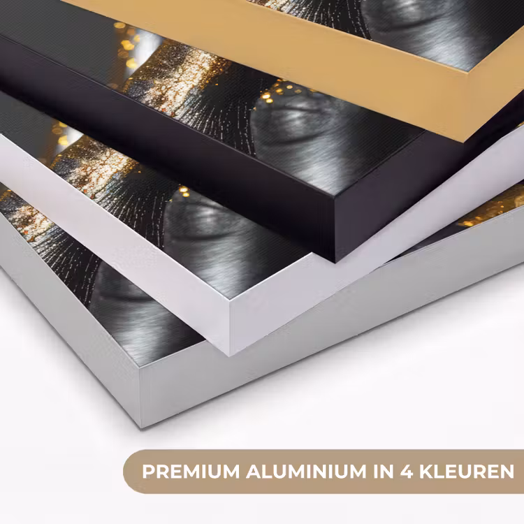 Lippen - Goud - Abstract - Zwart - Vrouw Textielframe zwart klein -USP_kleurenNL