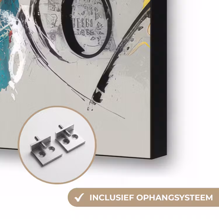 Lippen - Graffiti - Expressief Textielframe zwart klein -USP_ophangsysteemNL