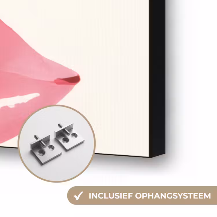Lippen - Kleurrijk - Glanzend Textielframe zwart klein -USP_ophangsysteemNL