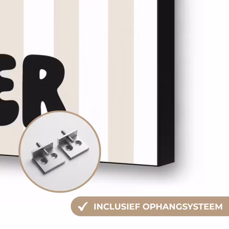 Lobster - Beige - Minimalistisch Textielframe zwart klein -USP_ophangsysteemNL