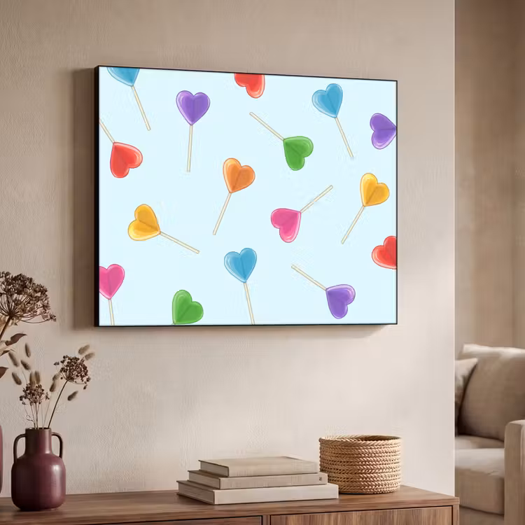 Lolly - Regenboog - Snoep Textielframe - compleet frame klein -sfeer3