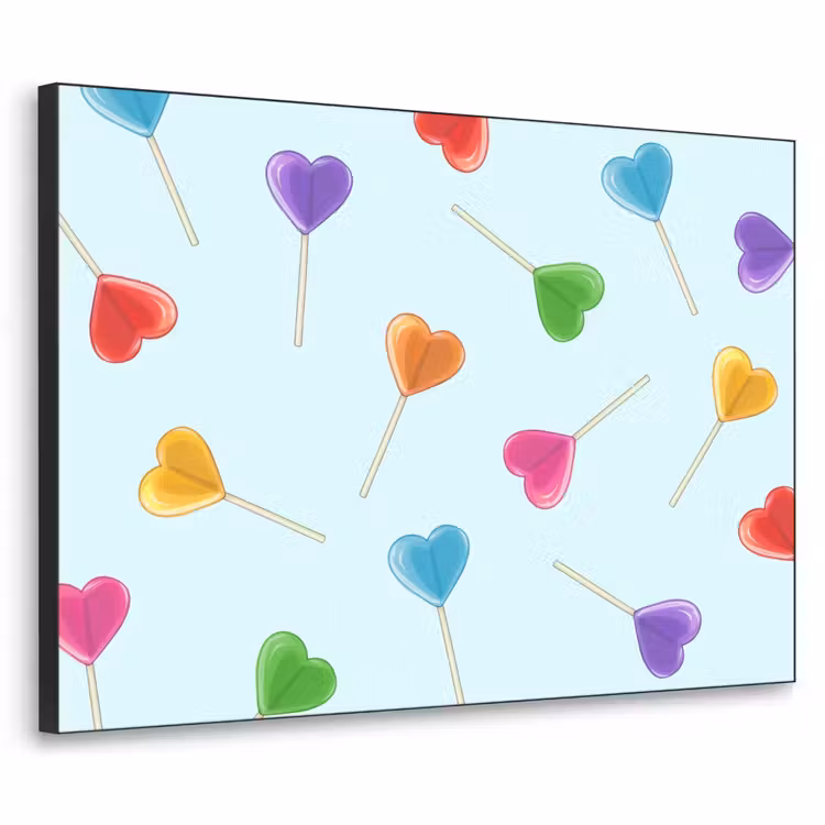Lolly - Regenboog - Snoep Textielframe zwart klein -3d