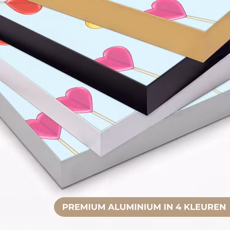 Lolly - Regenboog - Snoep Textielframe zwart klein -USP_kleurenNL