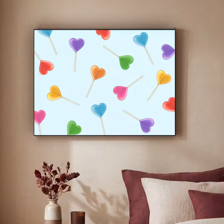 Lolly - Regenboog - Snoep Textielframe - compleet frame klein -sfeer1