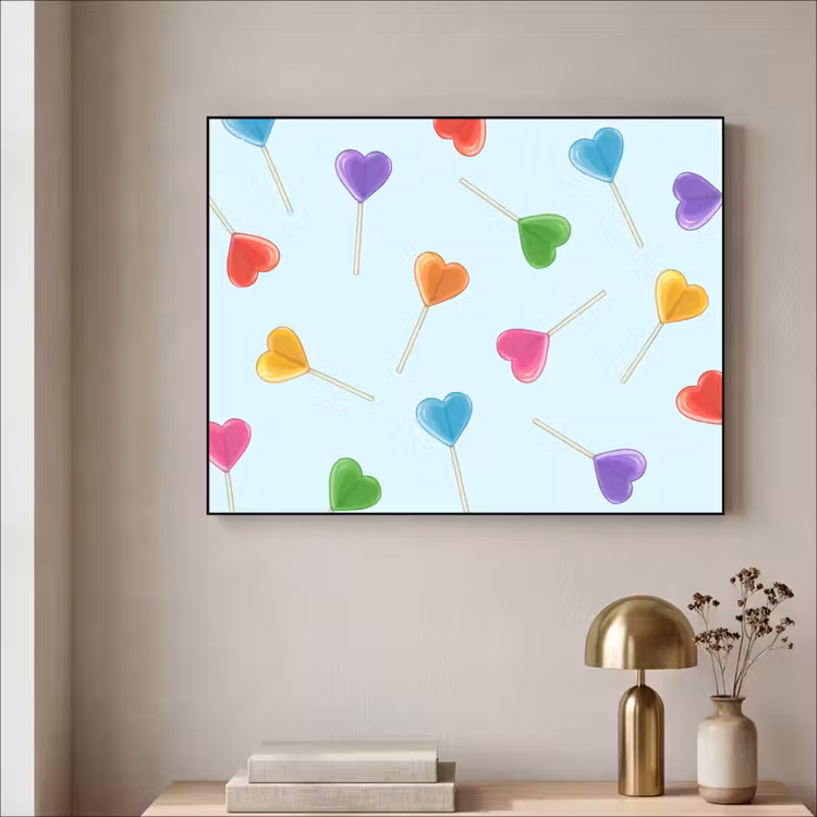 Lolly - Regenboog - Snoep Textielframe - compleet frame klein -sfeer2