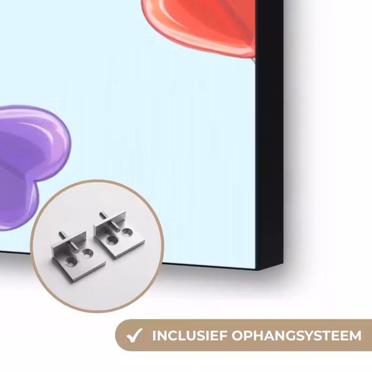 Lolly - Regenboog - Snoep Textielframe zwart klein -USP_ophangsysteemNL
