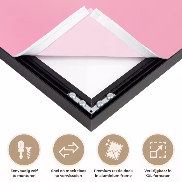Lolly - Roze - Snoep - Zoet Textielframe zwart klein -USP_closeupNL