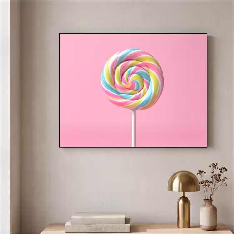 Lolly - Roze - Snoep - Zoet Textielframe - compleet frame klein -sfeer2